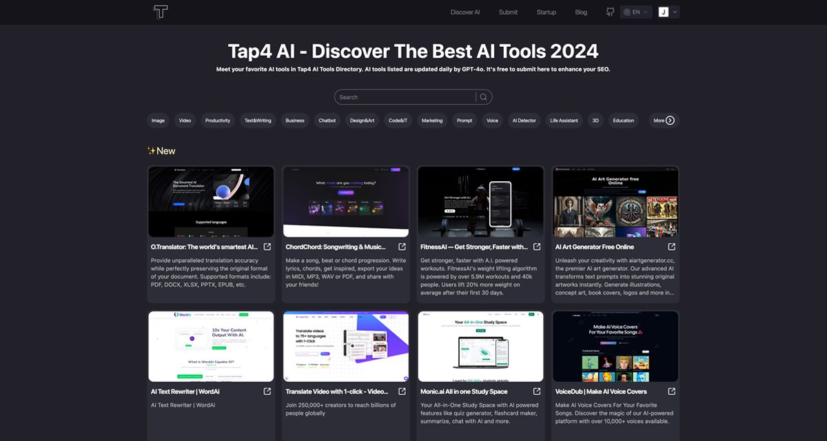 AI Tools Submitted to Tap4 AI on August 24, 2024